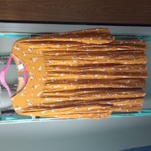 Arizona Women's Plus Mustard Ruffled Tunic Top